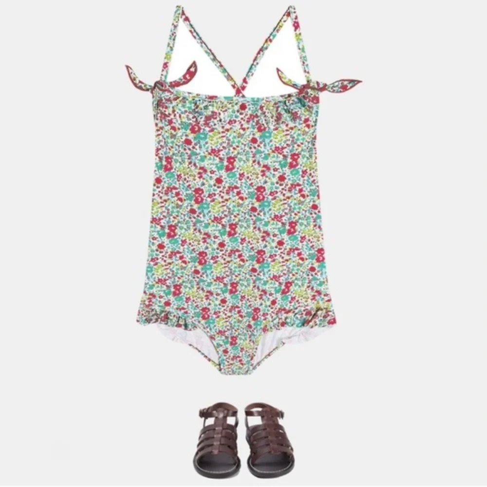 BONPOINT GIRLS FLORAL PRINT SWIMSUIT